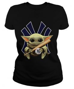 Baby Yoda Hug New York Yankee  Classic Ladies