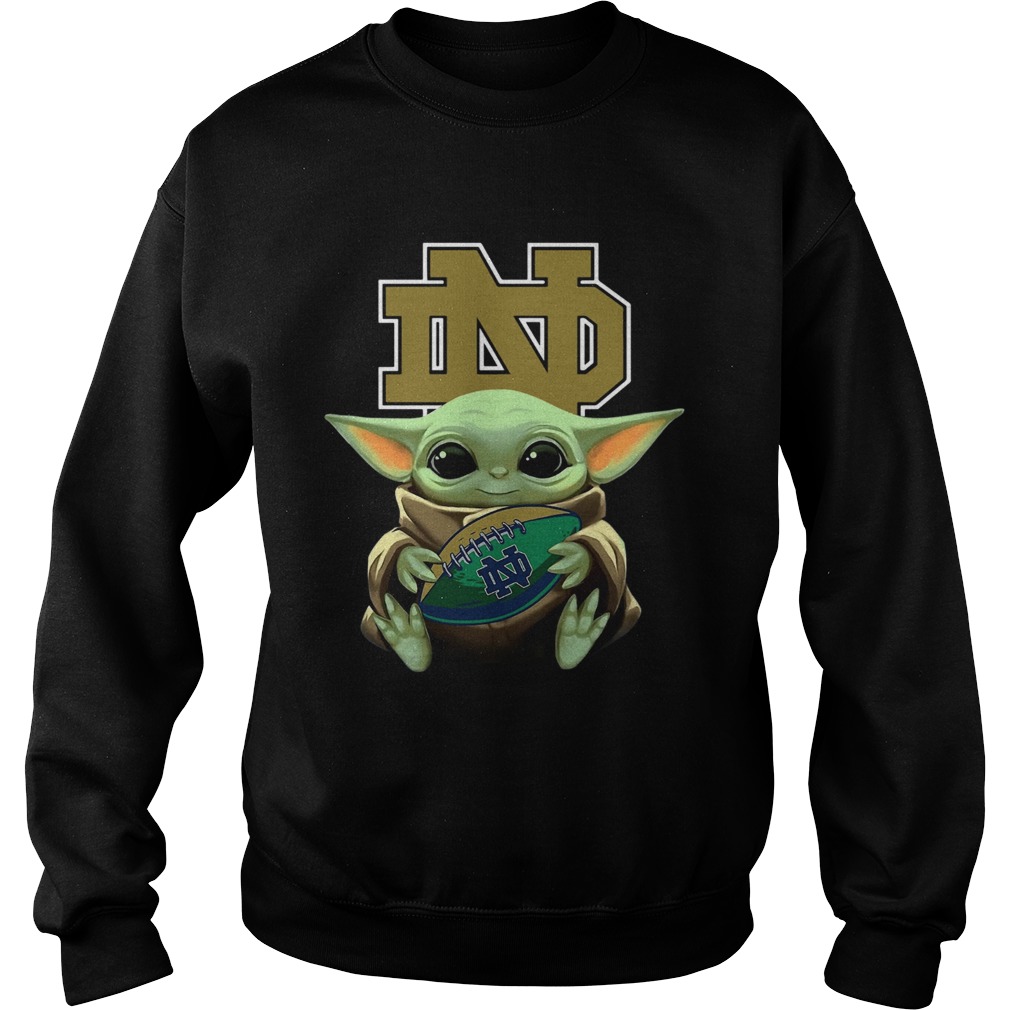 Baby Yoda Hug Notre Dame Fighting Irish Sweatshirt