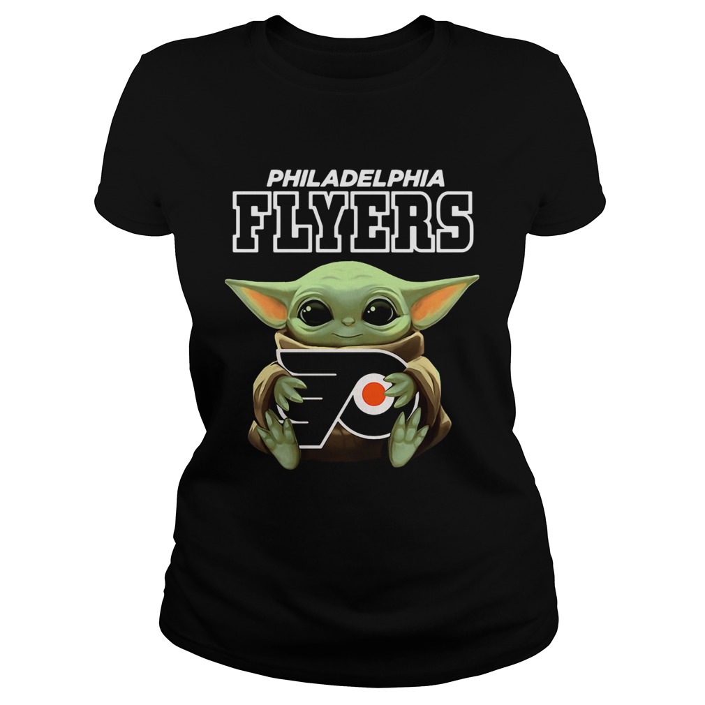Baby Yoda Hug Philadelphia Flyers Classic Ladies