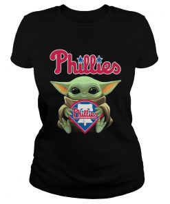 Baby Yoda Hug Philadelphia Phillies  Classic Ladies
