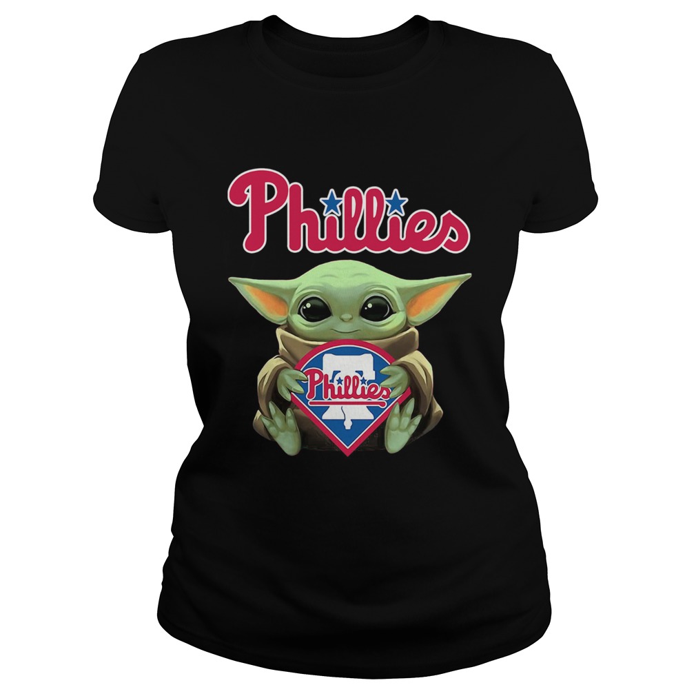 Baby Yoda Hug Philadelphia Phillies Classic Ladies