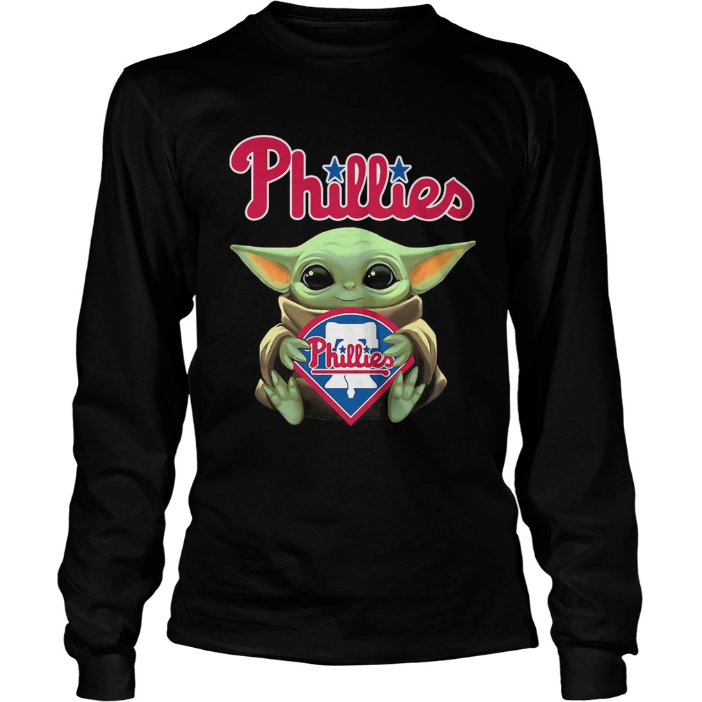Baby Yoda Hug Philadelphia Phillies LongSleeve