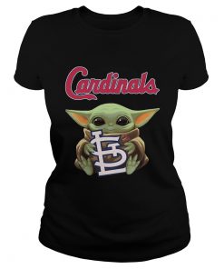 Baby Yoda Hug St Louis Cardinals  Classic Ladies