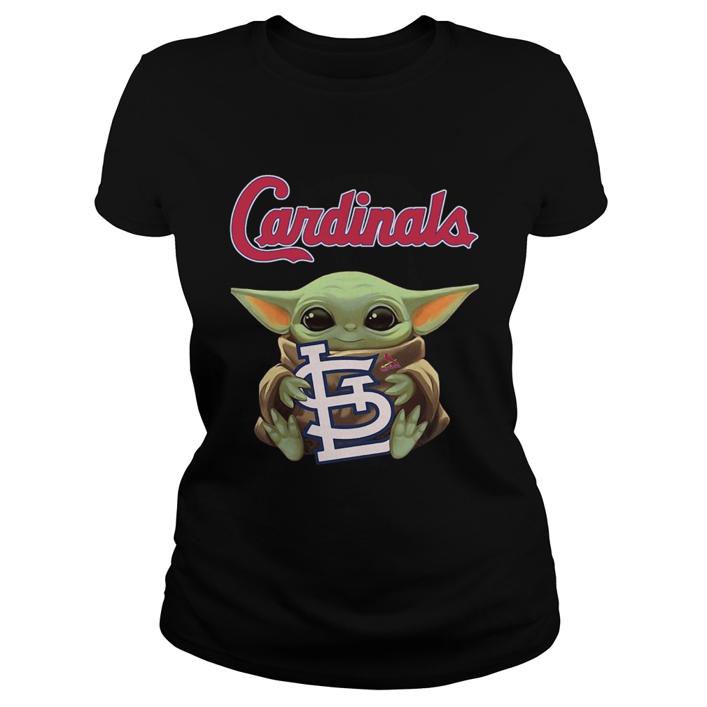 Baby Yoda Hug St Louis Cardinals Classic Ladies