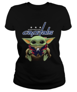 Baby Yoda Hug Washington Capitals  Classic Ladies