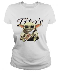 Baby Yoda Hugging Titos Vodka  Classic Ladies