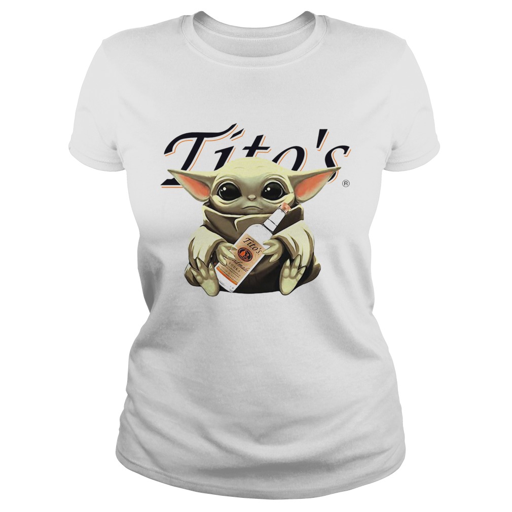 Baby Yoda Hugging Titos Vodka Classic Ladies