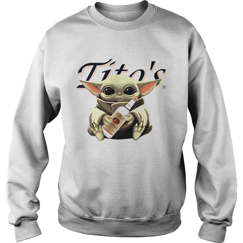 Baby Yoda Hugging Titos Vodka Sweatshirt