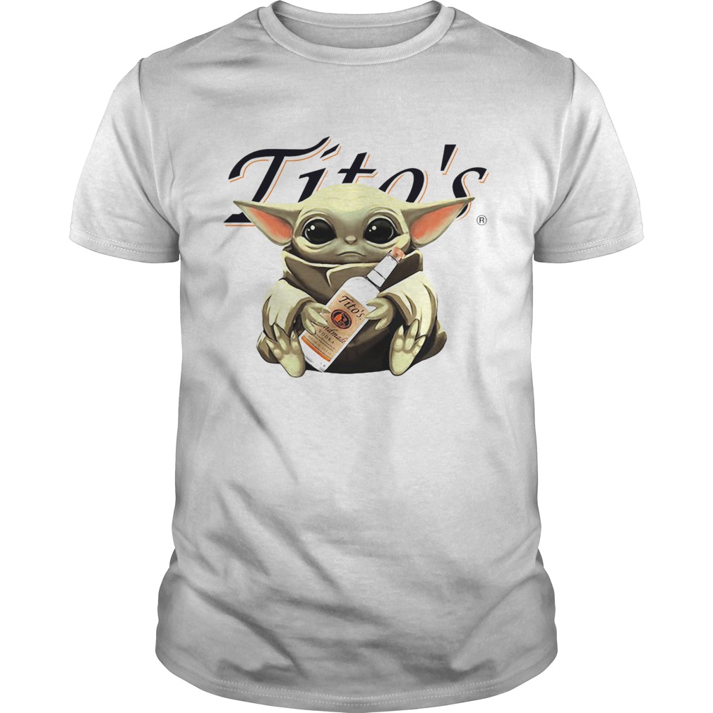 Baby Yoda Hugging Titos Vodka shirt