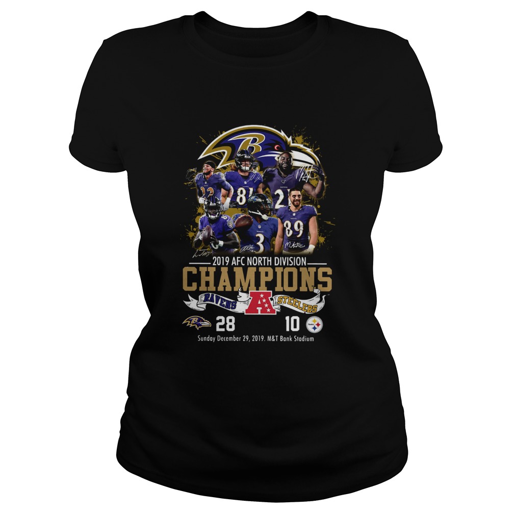 Baltimore Ravens 2019 Afc North Division Champions Ravens VS Steelers Classic Ladies