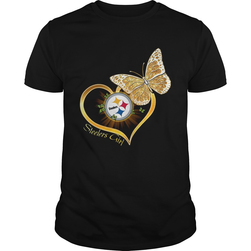 Heart Butterfly And Pittsburgh Steelers Girl shirt