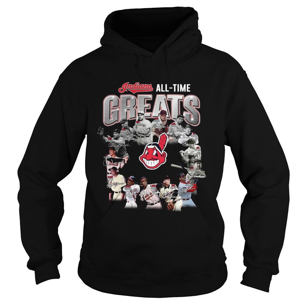 Indians All Time Greats Players Signatures Hoodie