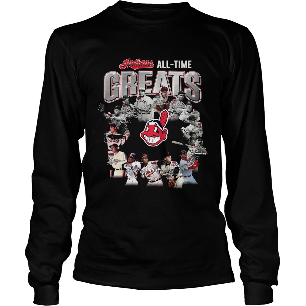 Indians All Time Greats Players Signatures LongSleeve