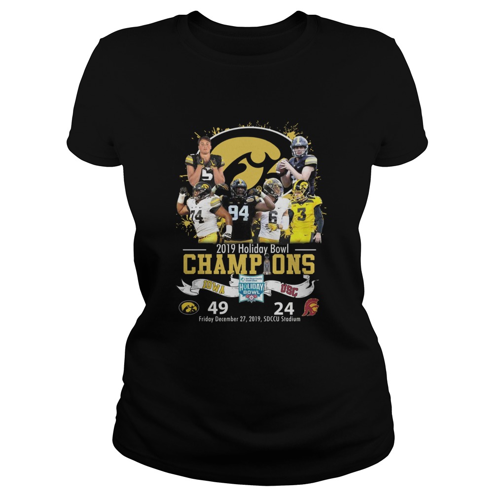 Iowa Hawkeyes 2019 Holiday Bowl Champion 49 24 Classic Ladies