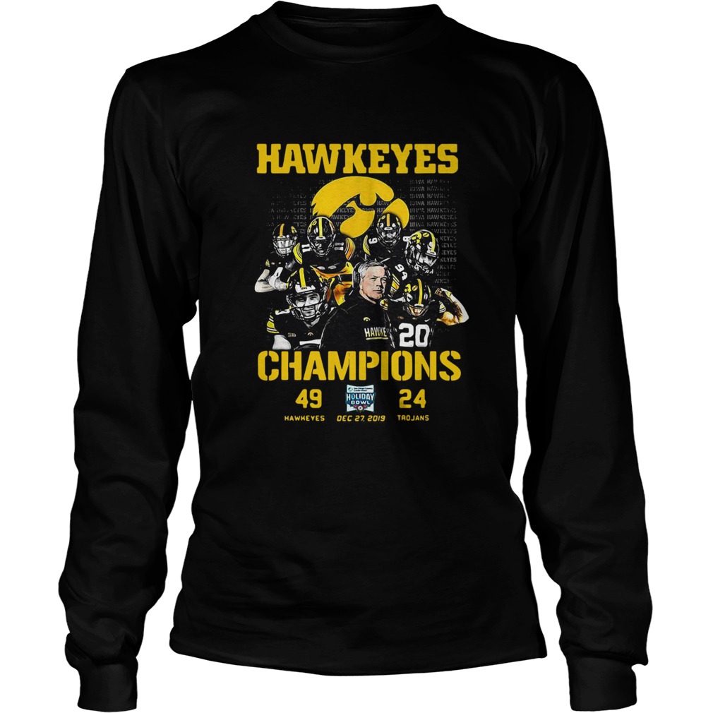 Iowa Hawkeyes Champions 2019 Holiday Bowl LongSleeve