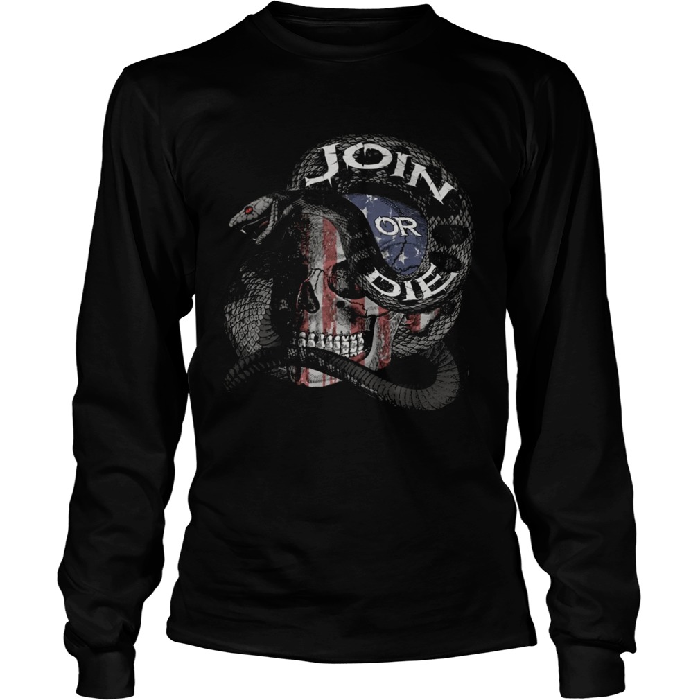 Join or die skull American flag LongSleeve
