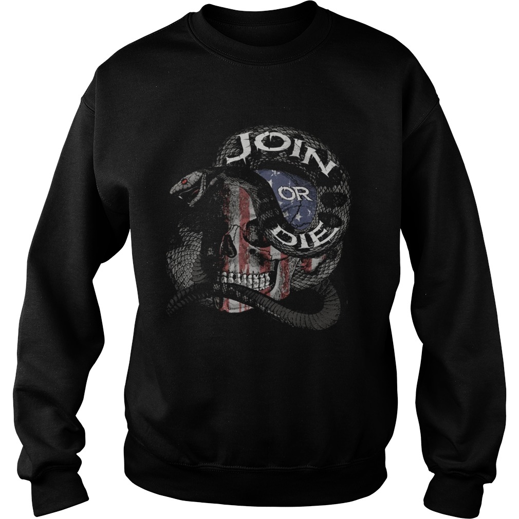 Join or die skull American flag Sweatshirt