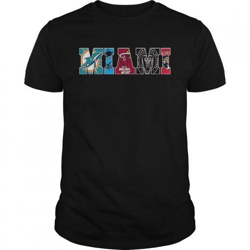 Miami Sport Teams Dolphins Marlins Heat Florida Panthers  Unisex