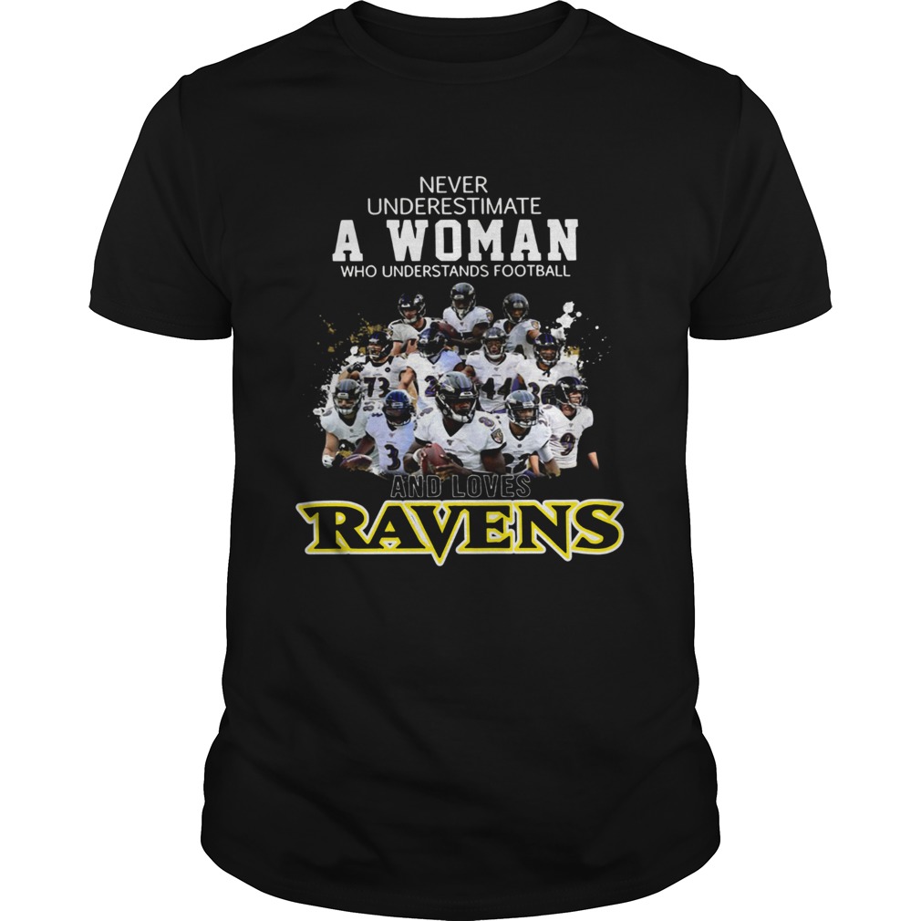 Never underestimate a woman who understands football Ravens shirt
