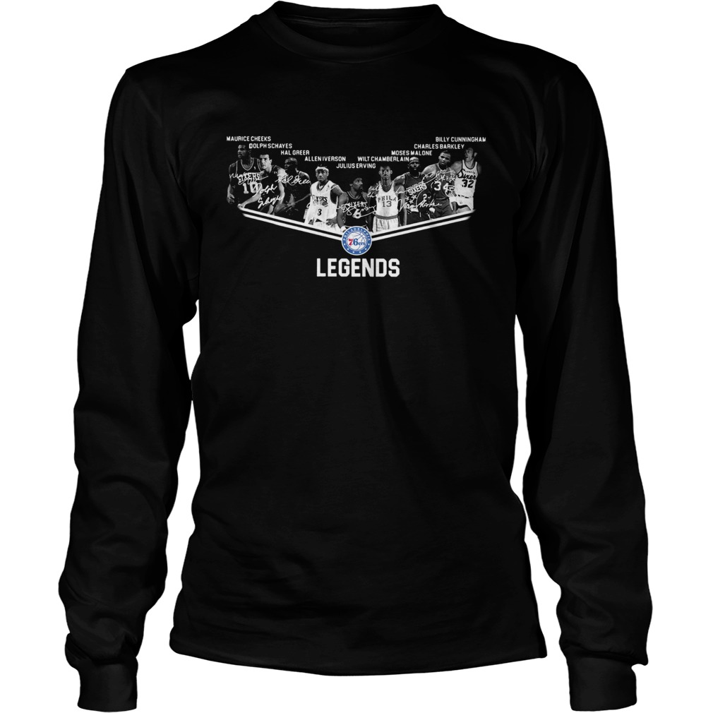 Philadelphia 76ers Legends Team Players Signatures LongSleeve