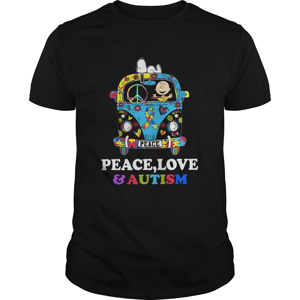 Snoopy And Charlie Brown Peace Love Autism shirt