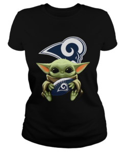 Star Wars Baby Yoda Hug Los Angeles Rams  Classic Ladies