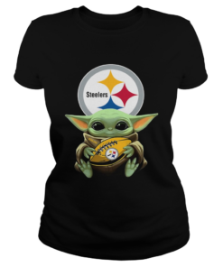 Star Wars Baby Yoda Hug Pittsburgh Steelers  Classic Ladies