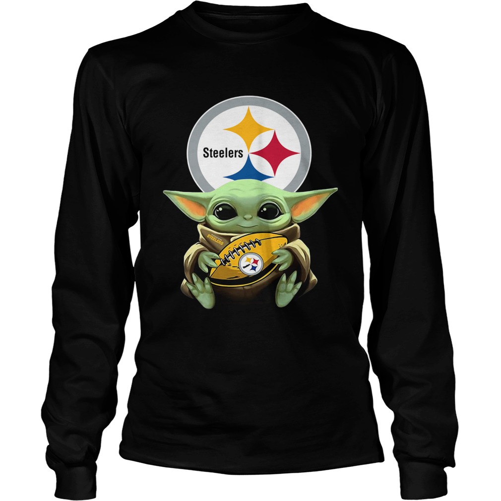 Star Wars Baby Yoda Hug Pittsburgh Steelers LongSleeve