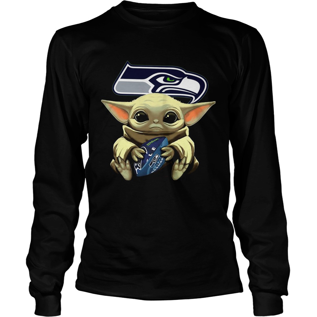 Star Wars Baby Yoda Hug Seattle Seahawks LongSleeve