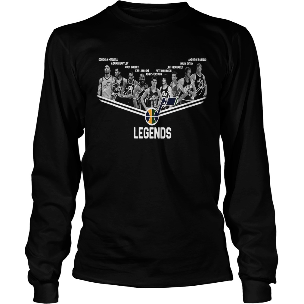 Utah Jazz Legends Players Team Signatures LongSleeve