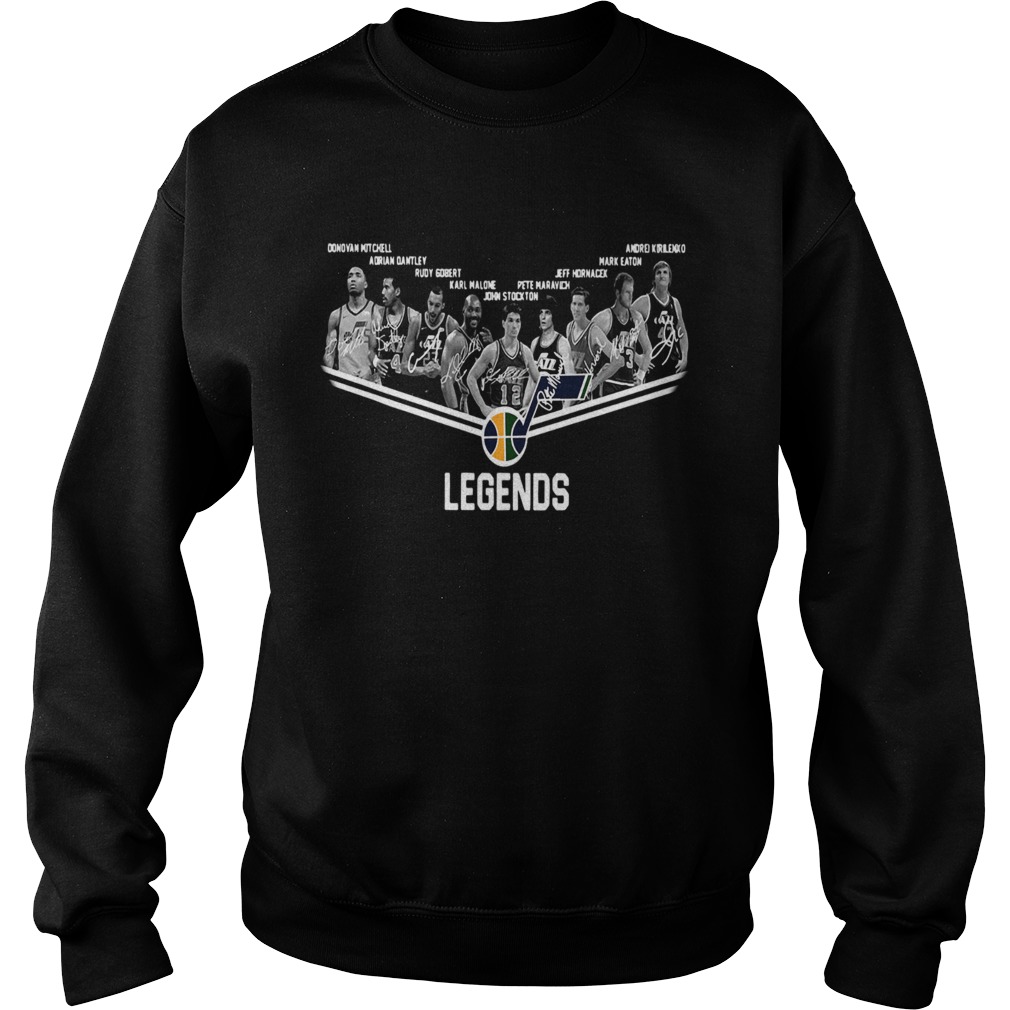 Utah Jazz Legends Players Team Signatures Sweatshirt