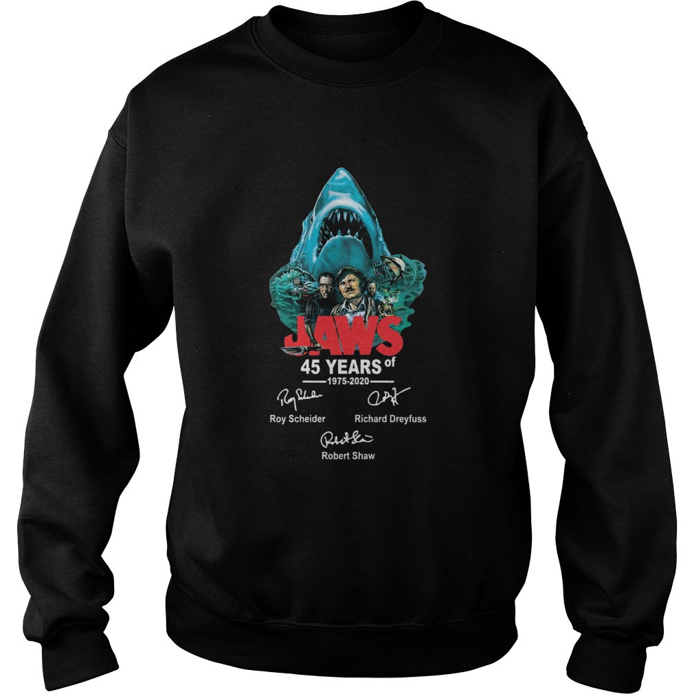 45 years of Jaws 1975 2020 signatures Sweatshirt