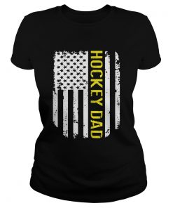 American Flag Proud Hockey Dad  Classic Ladies