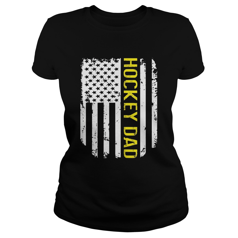 American Flag Proud Hockey Dad Classic Ladies