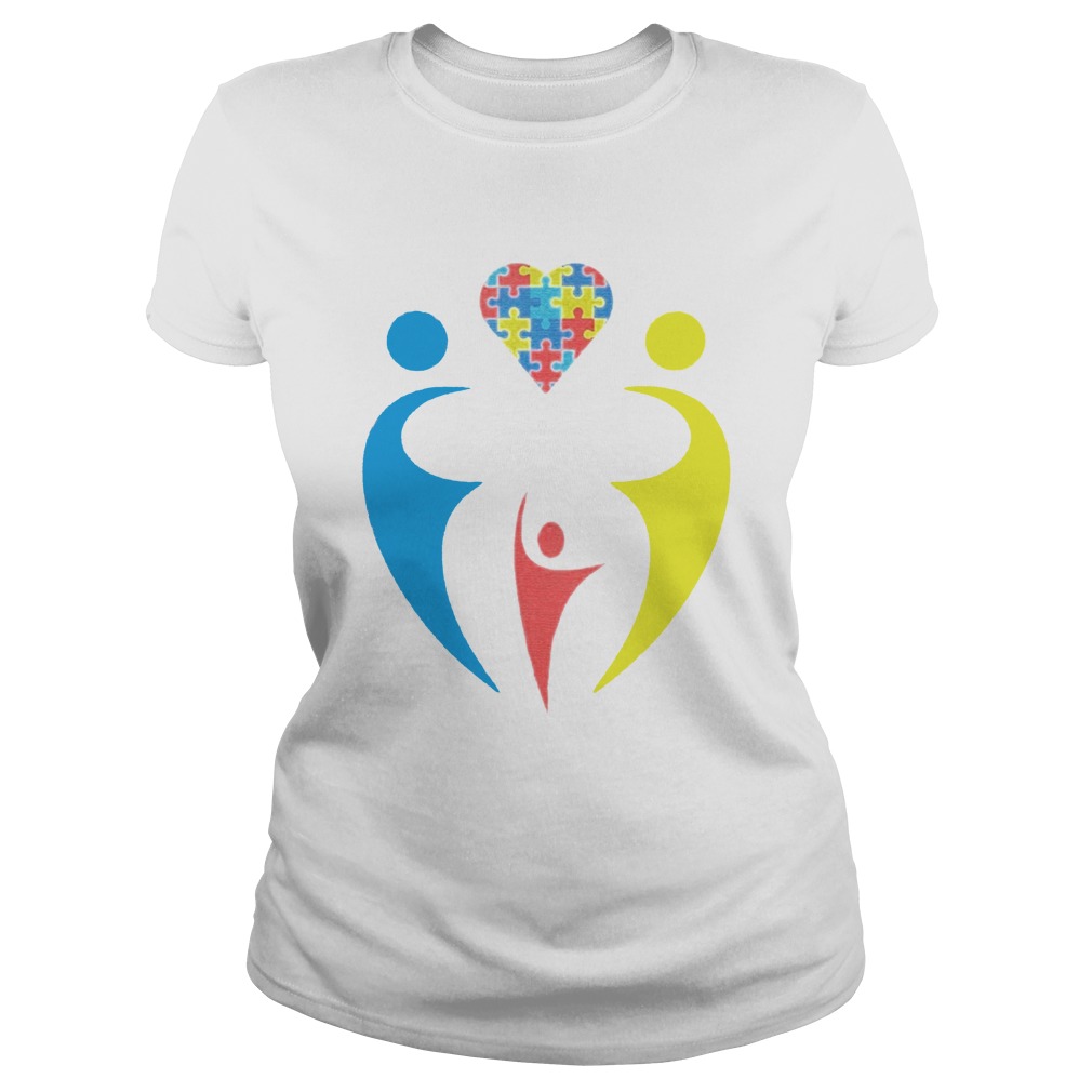Autism Awarness Family Trio Heart Puzzle Classic Ladies