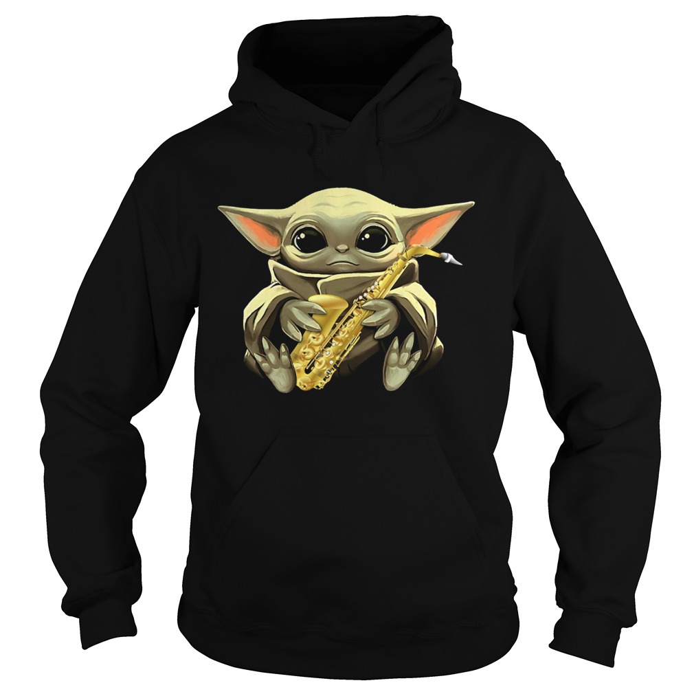 Baby Yoda Hug Saxophone Hoodie