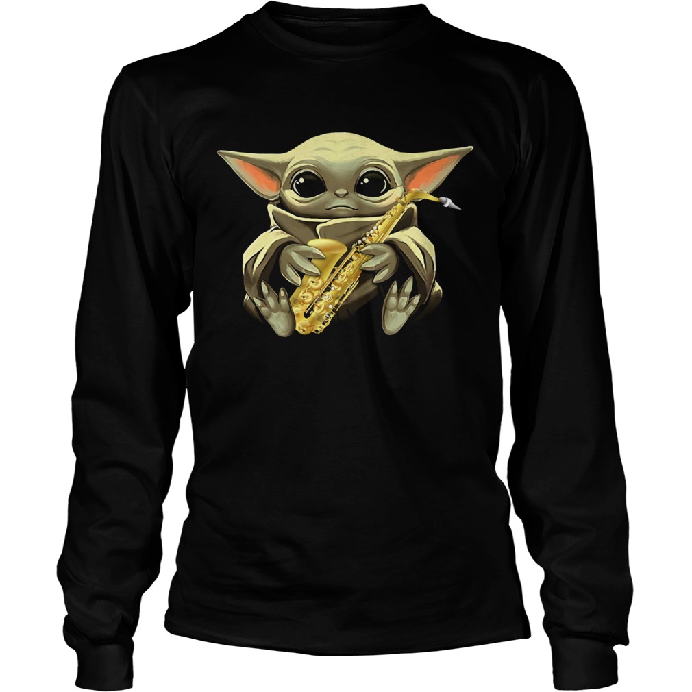 Baby Yoda Hug Saxophone LongSleeve