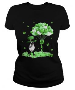 Boston Terrier Leprechaun Hat Shamrocks St Patricks Day  Classic Ladies