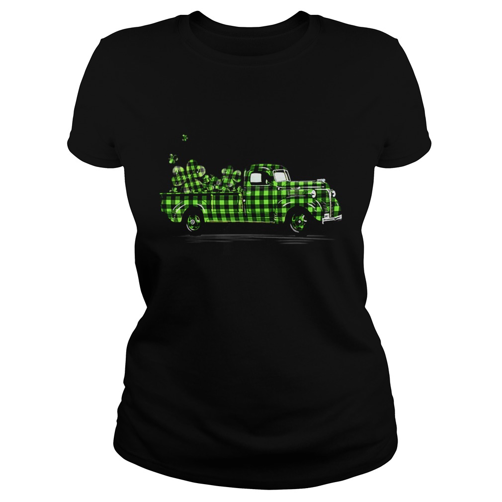 Buffalo Plaid Shamrock Pickup Truck Cute St Patricks Day Classic Ladies
