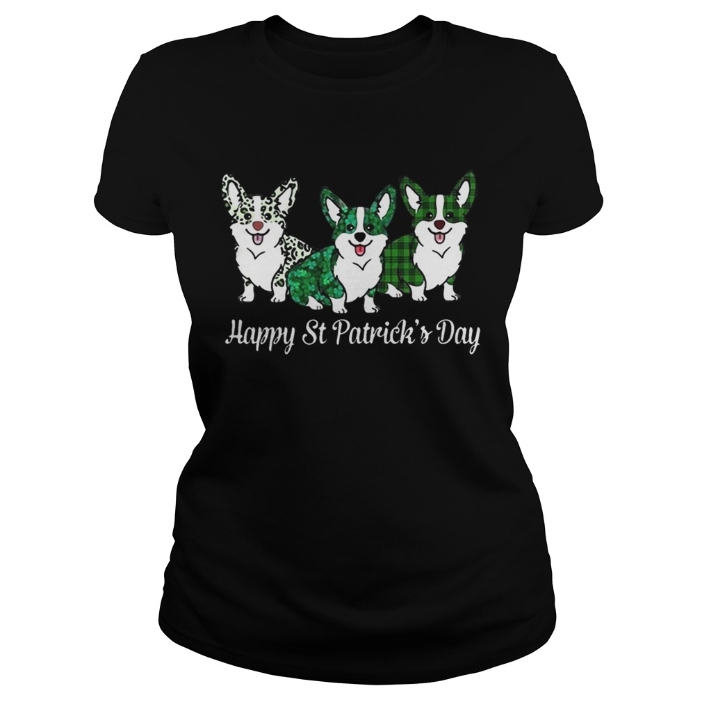 Corgi Happy St Patricks Day Classic Ladies