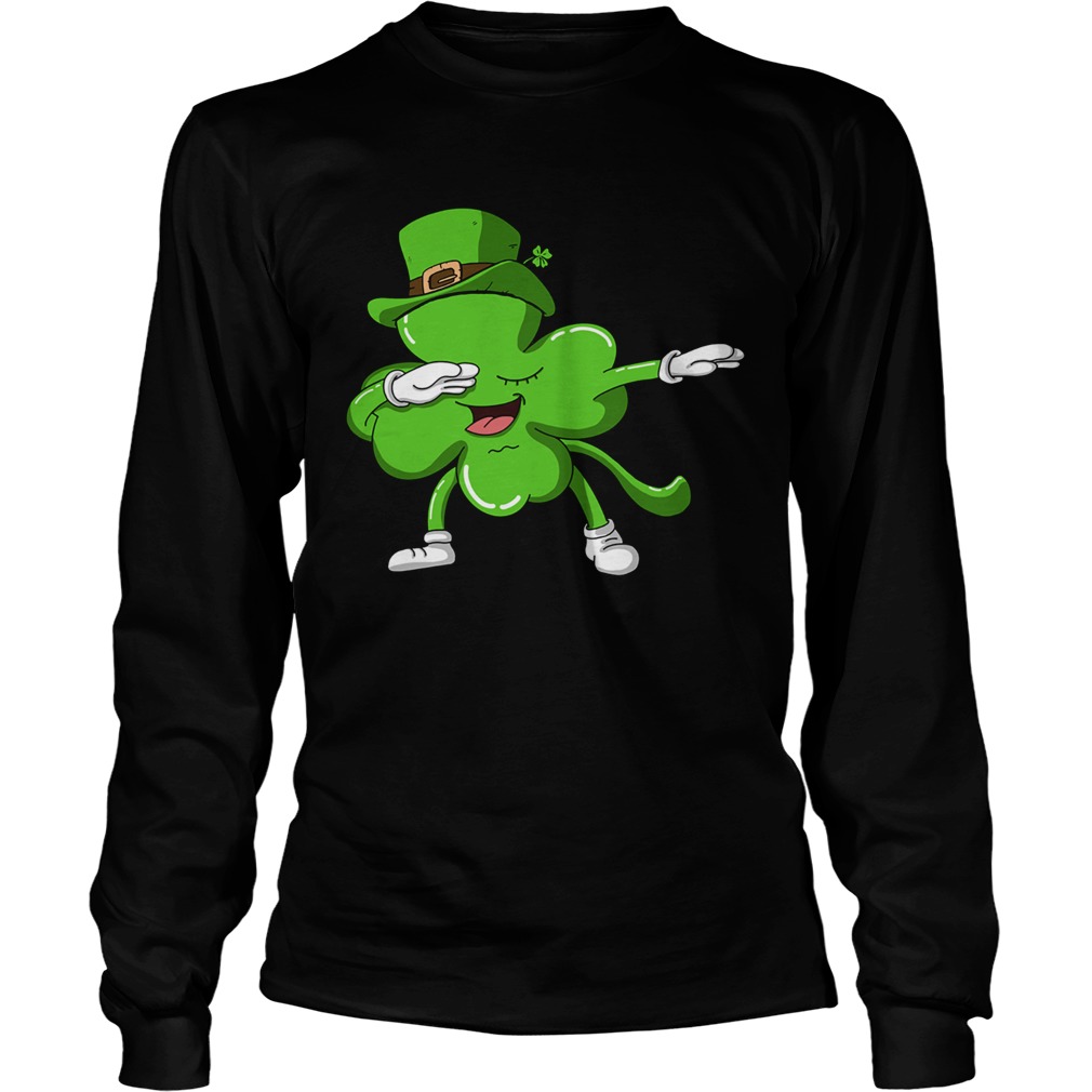Funny Dabbing Shamrock Dab Happy St Patricks Day LongSleeve