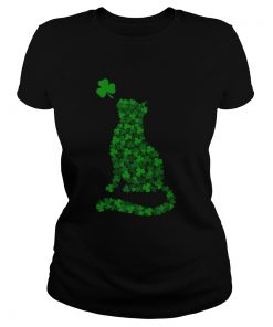 Funny Shamrock Cat Happy Saint Patricks Day Cat  Classic Ladies