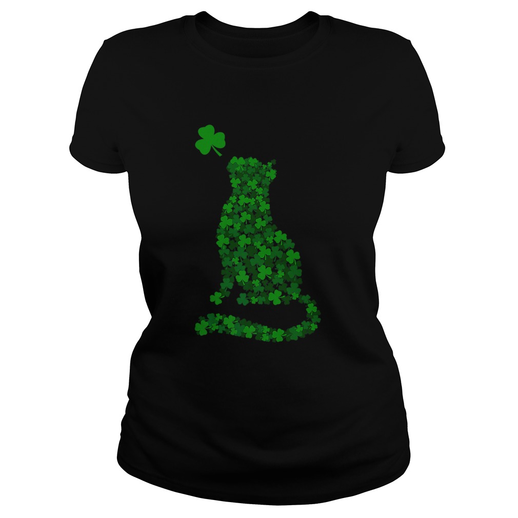 Funny Shamrock Cat Happy Saint Patricks Day Cat Classic Ladies