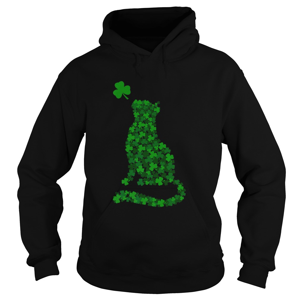 Funny Shamrock Cat Happy Saint Patricks Day Cat Hoodie