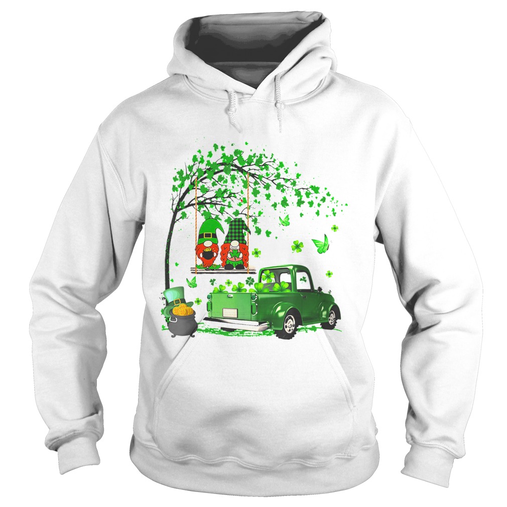 Green Gnomes Truck Shamrock Happy Saint Patricks Day Hoodie
