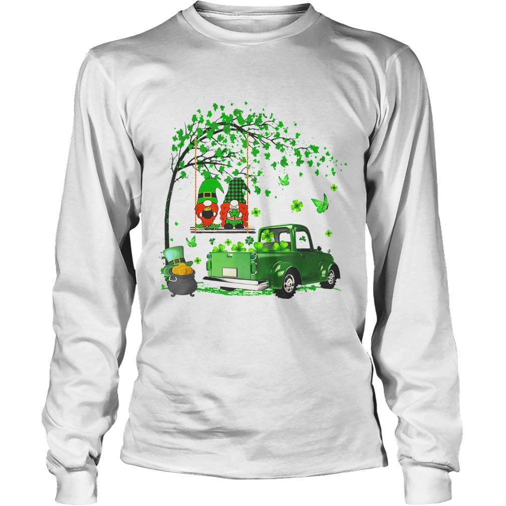 Green Gnomes Truck Shamrock Happy Saint Patricks Day LongSleeve