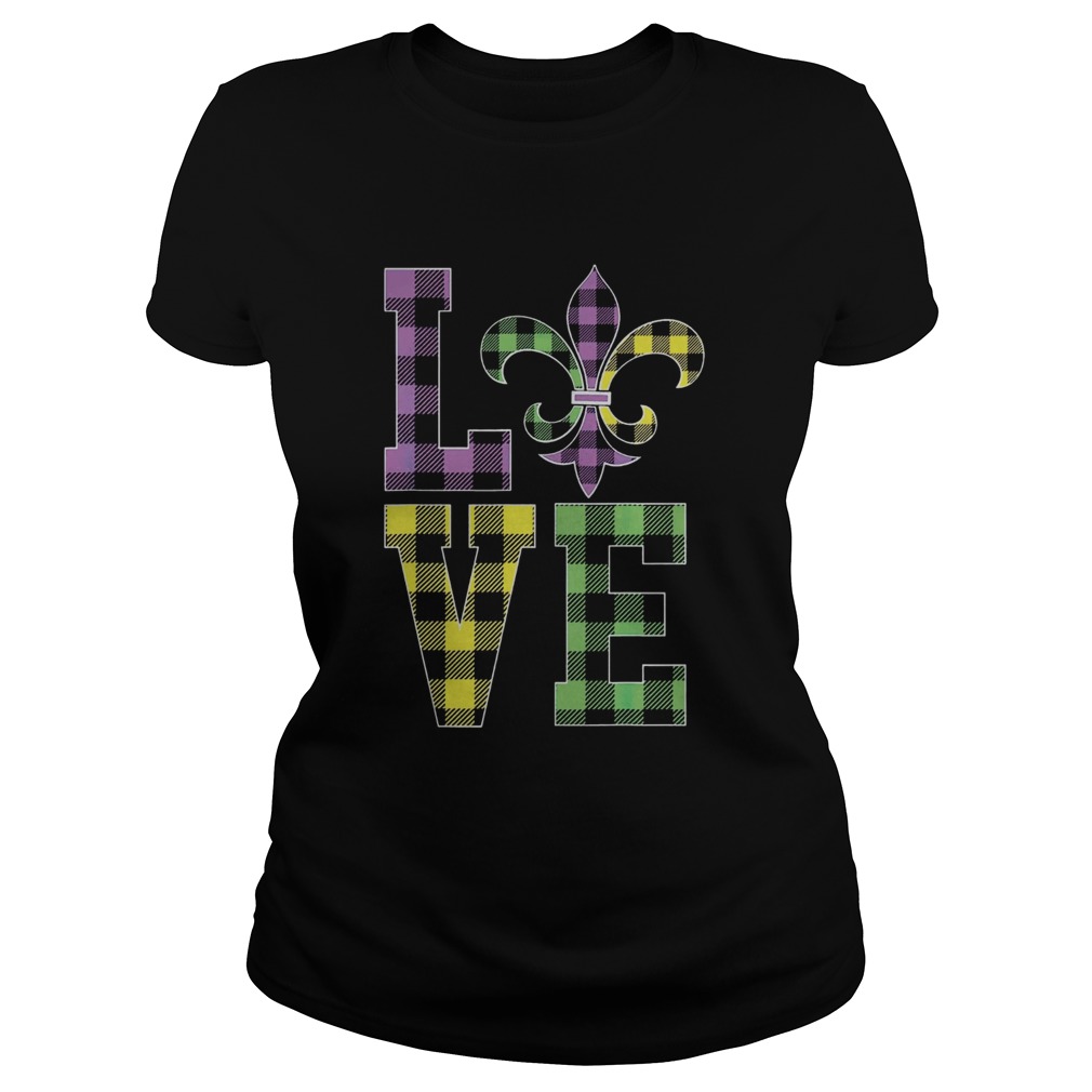 I love mardi gras buffalo plaid Classic Ladies