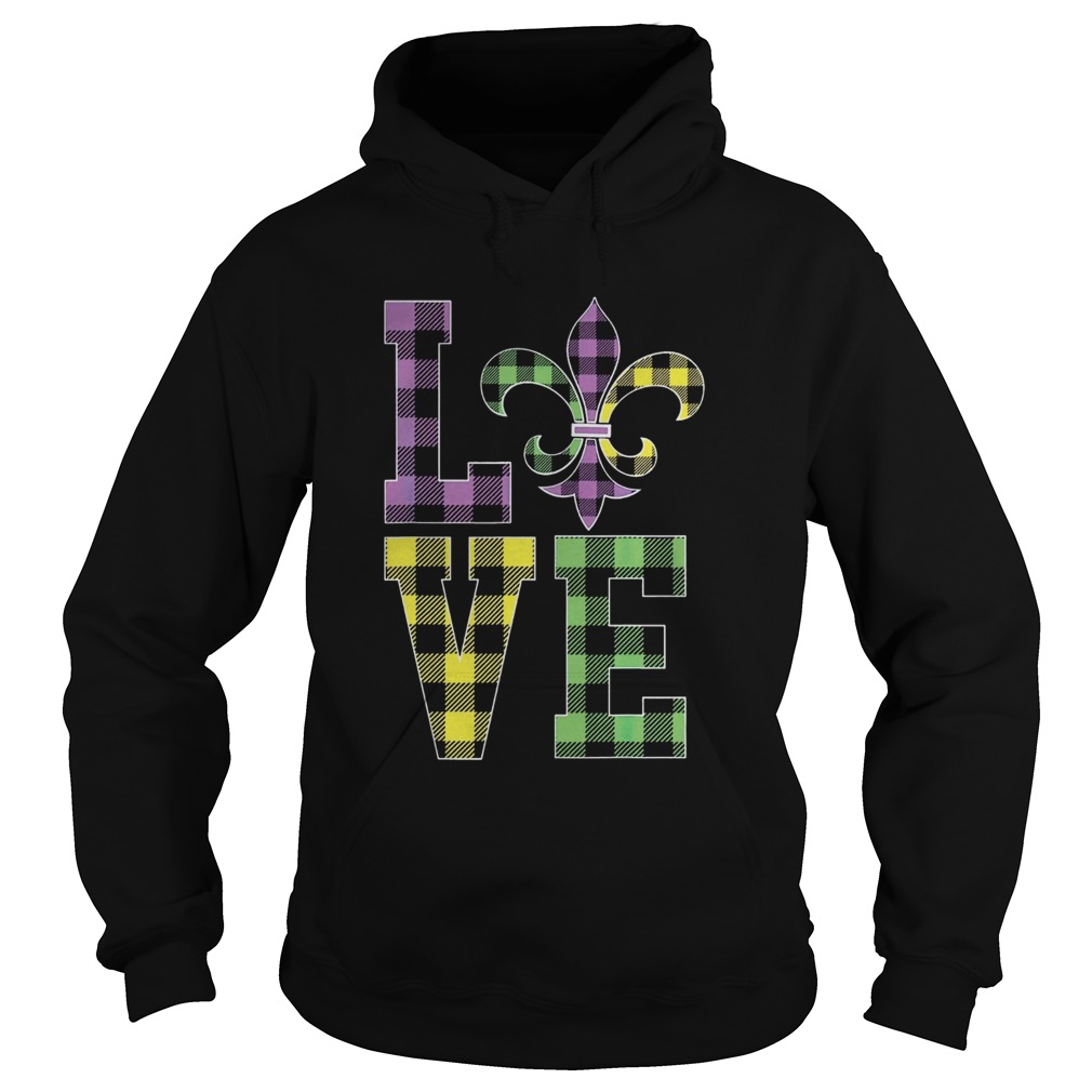 I love mardi gras buffalo plaid Hoodie
