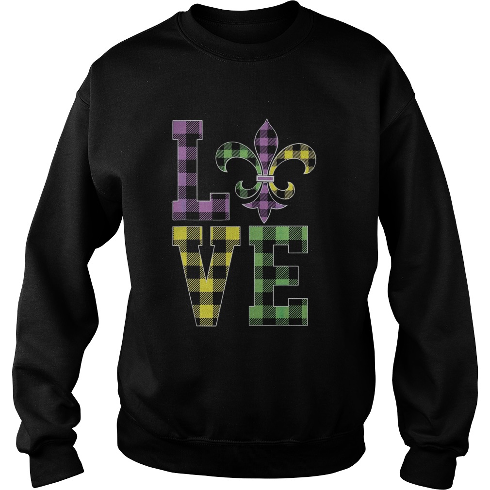 I love mardi gras buffalo plaid Sweatshirt
