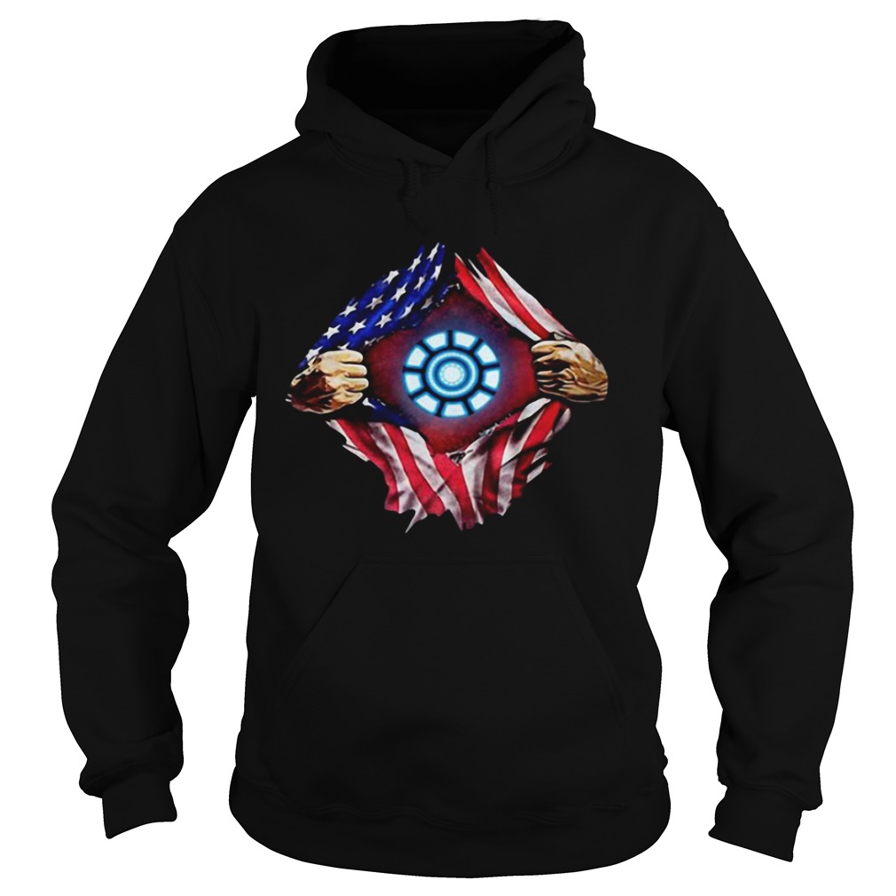 Iron Man Arc Reactor American Flag Hoodie